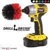 Drillbrush Outdoor - Garden - Patio - Deck - Cleaning Supplies - Drill Brush - Bi Original Red-Blk STIFF